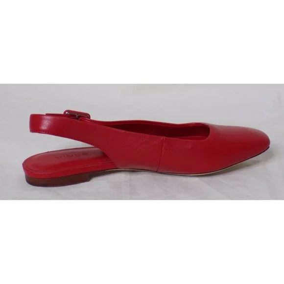 🆕VINCE Brody Slingback Flat Shoe Leather 8 Red - Picture 5 of 8